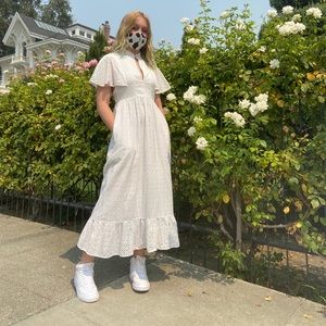 Alexa Chung broderie anglaise cape dress